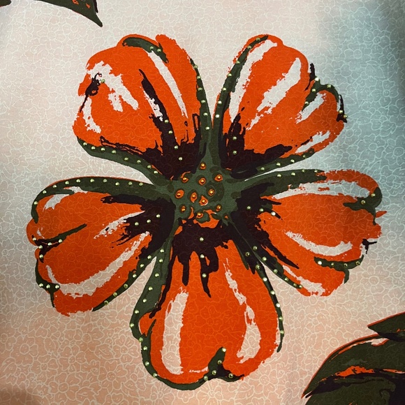 Vintage Women’s Multi in Tie-Dye Shades Floral Shirt w/ Zipper Teeth Neck Sz-M/L - Picture 3 of 8